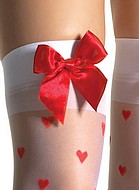 Stay-up stockings with hearts and bow